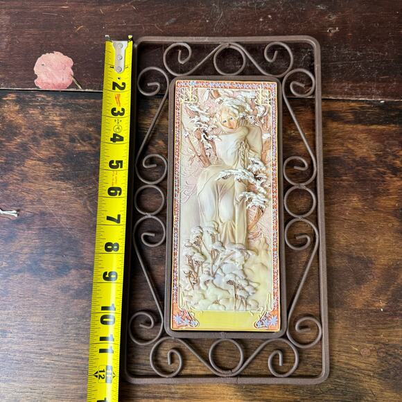 Four Seasons Winter Reproduction Ceramic & Metal Wall Decor - Picture 3 of 7